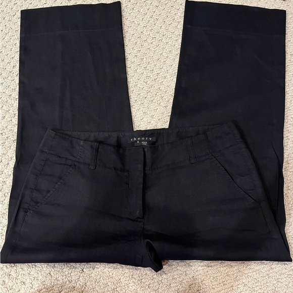 Theory Wide-Leg Pant in Stretch Linen-Blend Pant - Picture 2 of 7